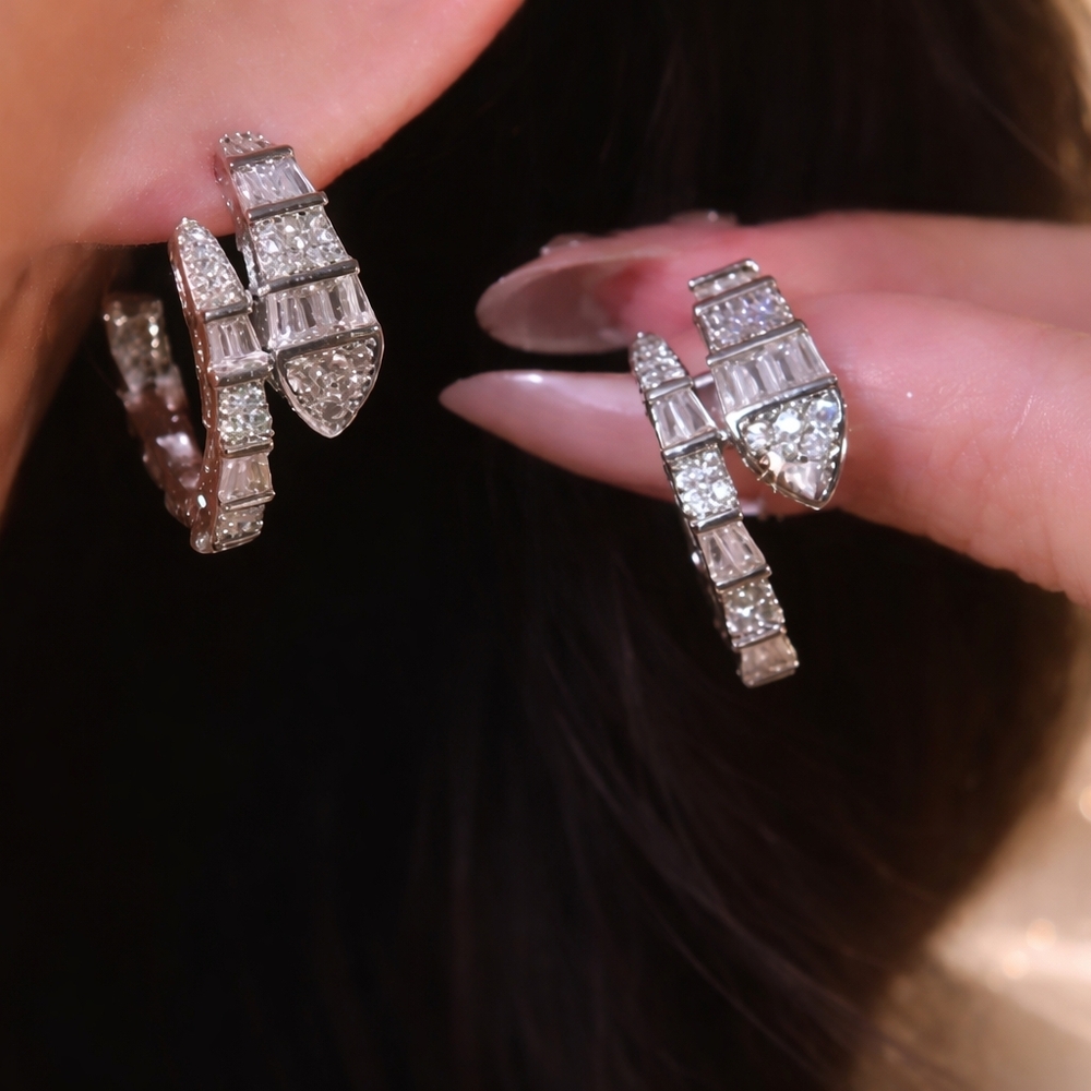 Anthropologie Serpenti Snake Viper Crystal Hoop Earrings – New💎 Bold | Glam | - Picture 1 of 3